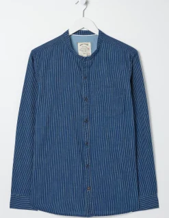 FatFace Indigo Stripe Grandad Shirt|Men View All