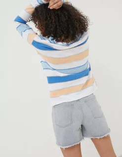 FatFace Isobella Cotton Linen Stripe Jumper|Women Knitwear