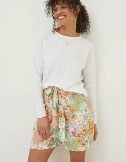 FatFace Isobella Linen Blend Button Back Jumper|Women Knitwear