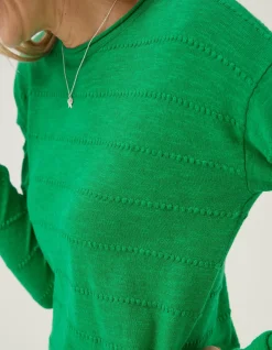 FatFace Isobella Linen Blend Button Back Jumper|Women Knitwear