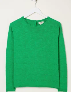 FatFace Isobella Linen Blend Button Back Jumper|Women Knitwear