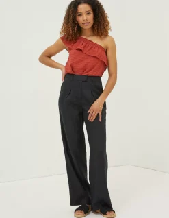 FatFace Ives Wide Leg Linen Trousers|Women Trousers & Leggings