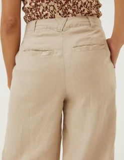 FatFace Ives Wide Leg Linen Trousers|Women Trousers & Leggings