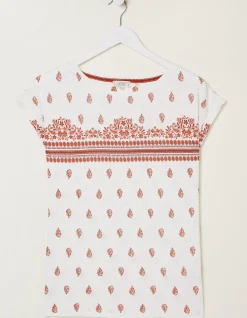 FatFace Ivy Woodblock Geo T-Shirt|Women Tops & T-Shirts