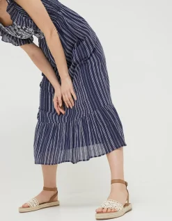 FatFace Izzi Stripe Embroidered Midi Dress|Women Dresses