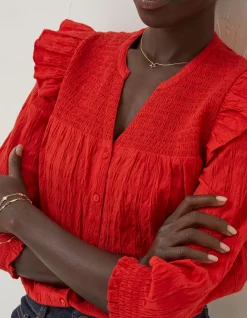 FatFace Jay Frill Blouse|Women Shirts & Blouses