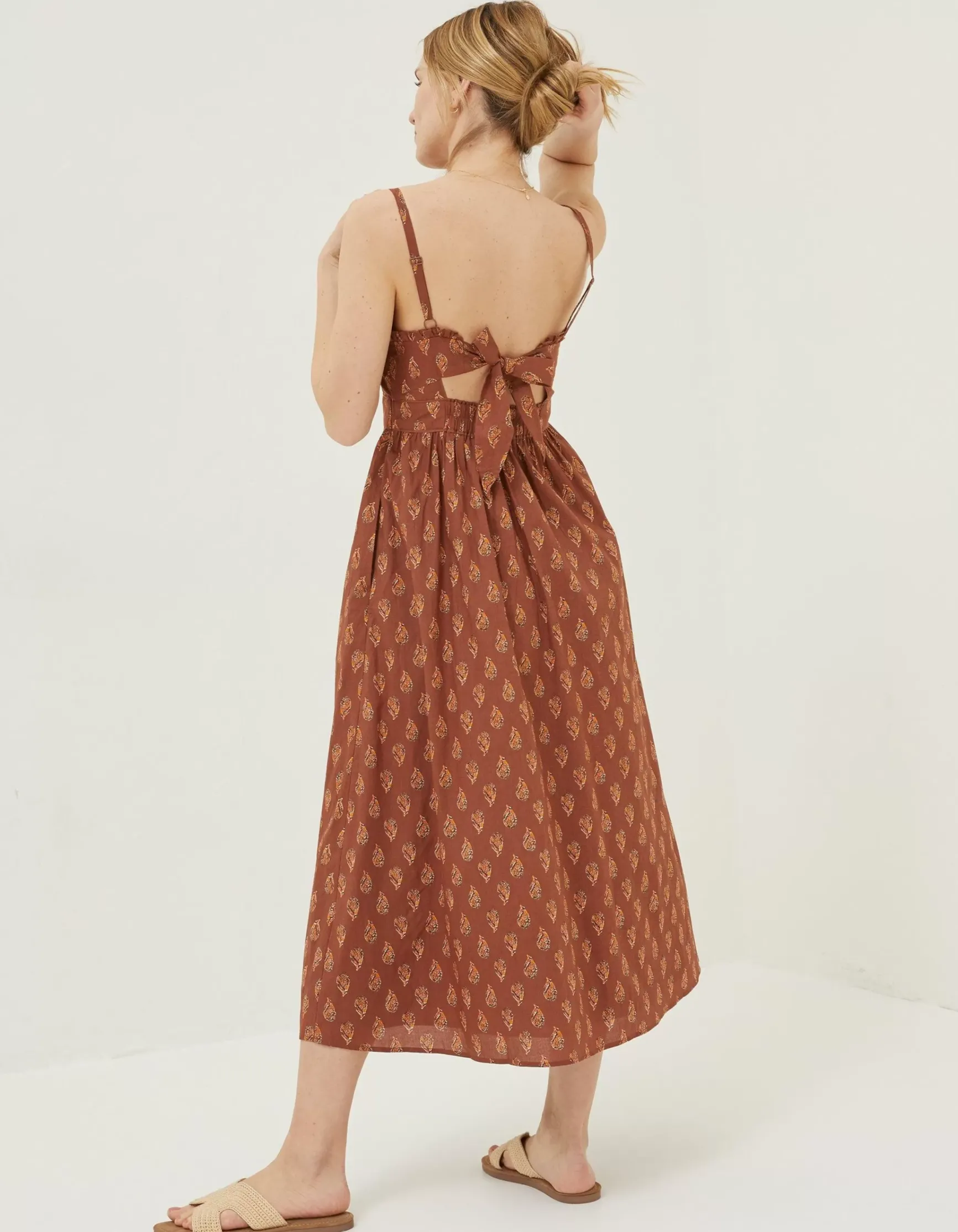 FatFace Jayden Woodblock Midi Dress|Women Dresses