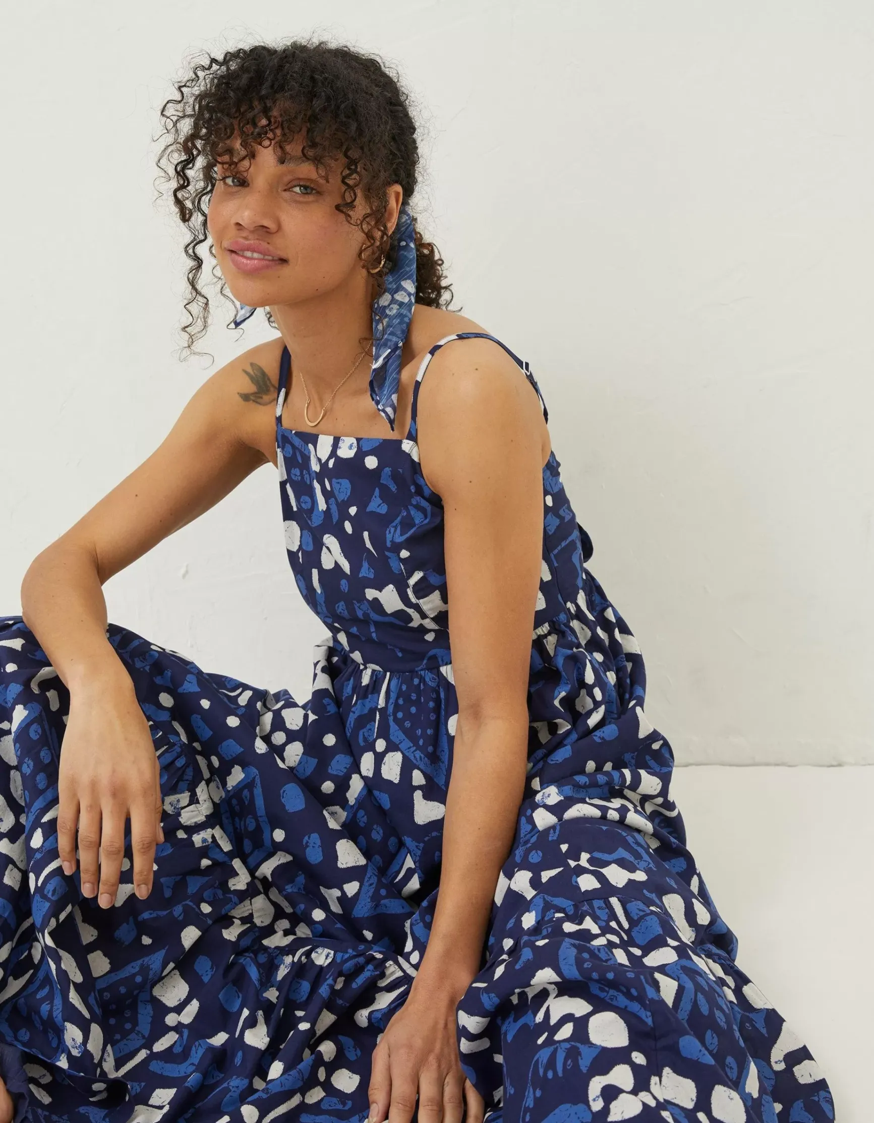 FatFace Julien Geo Batik Midi Dress|Women Dresses