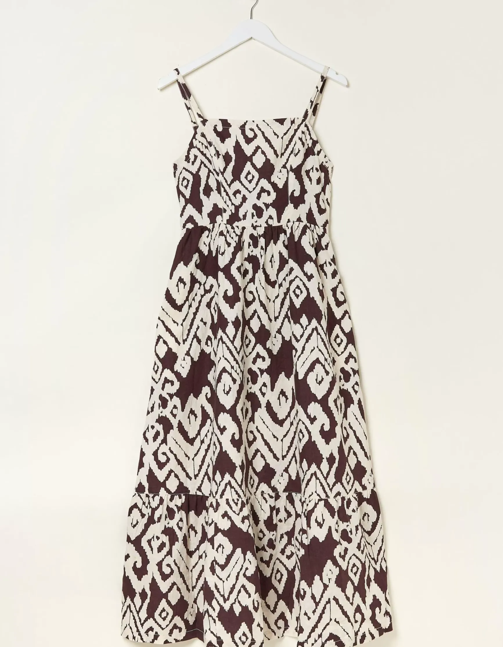 FatFace Julien Ikat Linen Midi Dress|Women Dresses