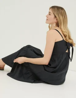 FatFace Julien Tie Back Linen Midi Dress|Women Dresses