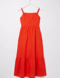 FatFace Julien Tie Back Linen Midi Dress|Women Dresses