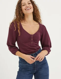 FatFace Kara Henley Top|Women Tops & T-Shirts