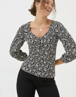 FatFace Kara Mono Vines Top|Women View All