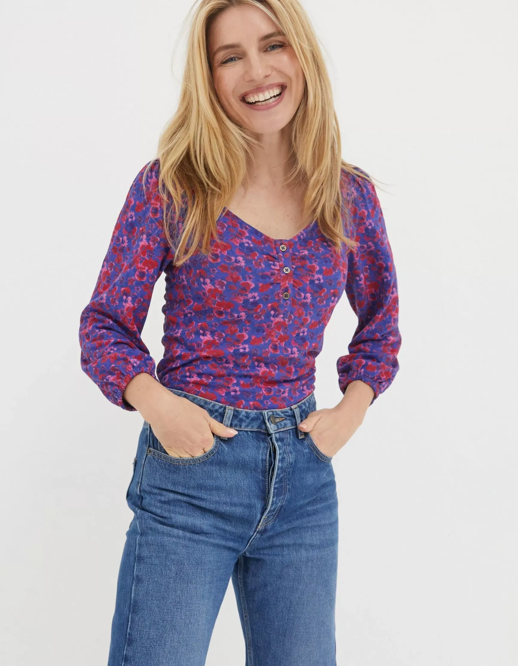 FatFace Kara Painterly Floral Top|Women View All