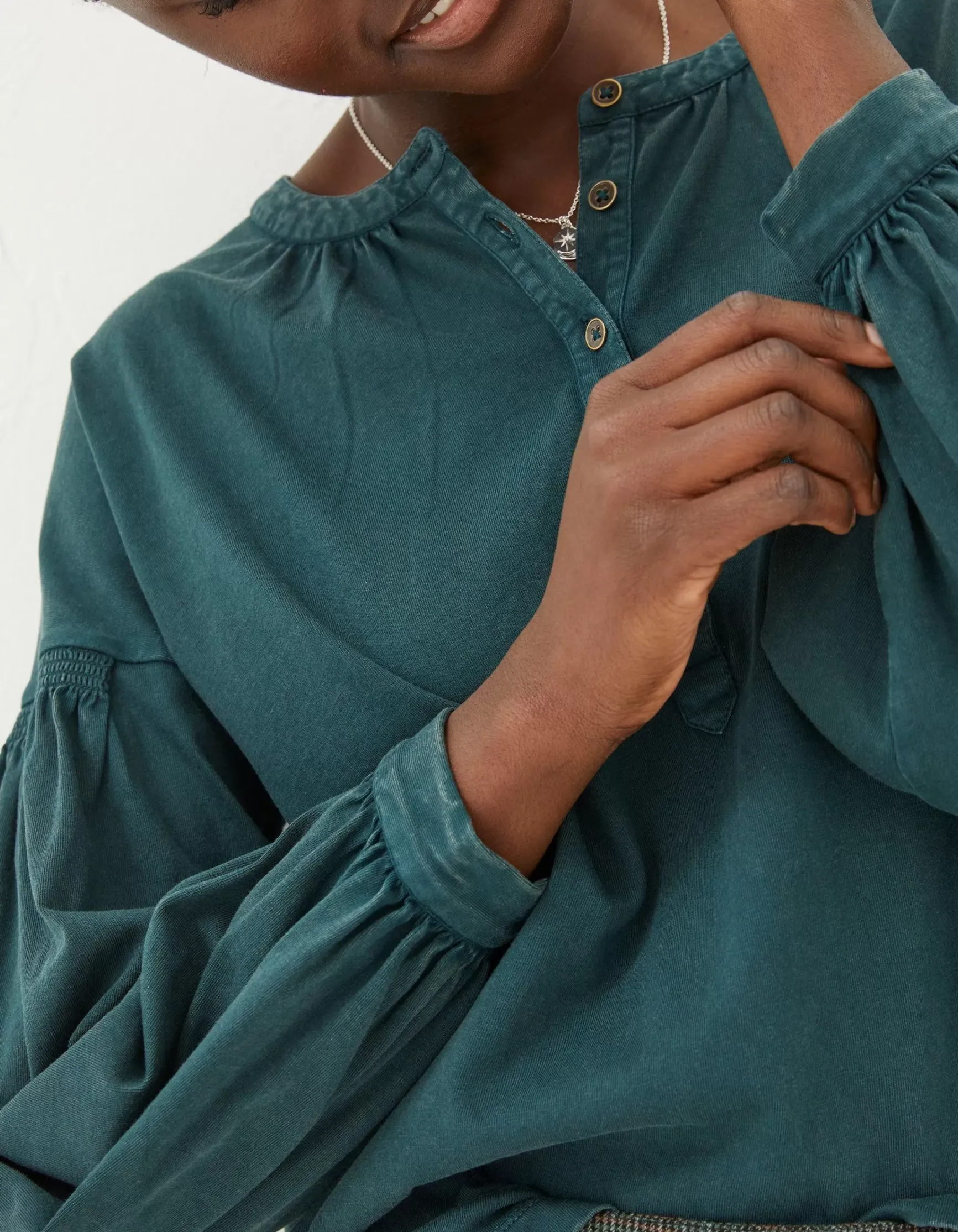 FatFace Keira Henley Top|Women Tops & T-Shirts