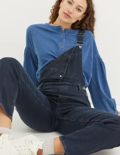 FatFace Keira Indigo Henley Top|Women Tops & T-Shirts
