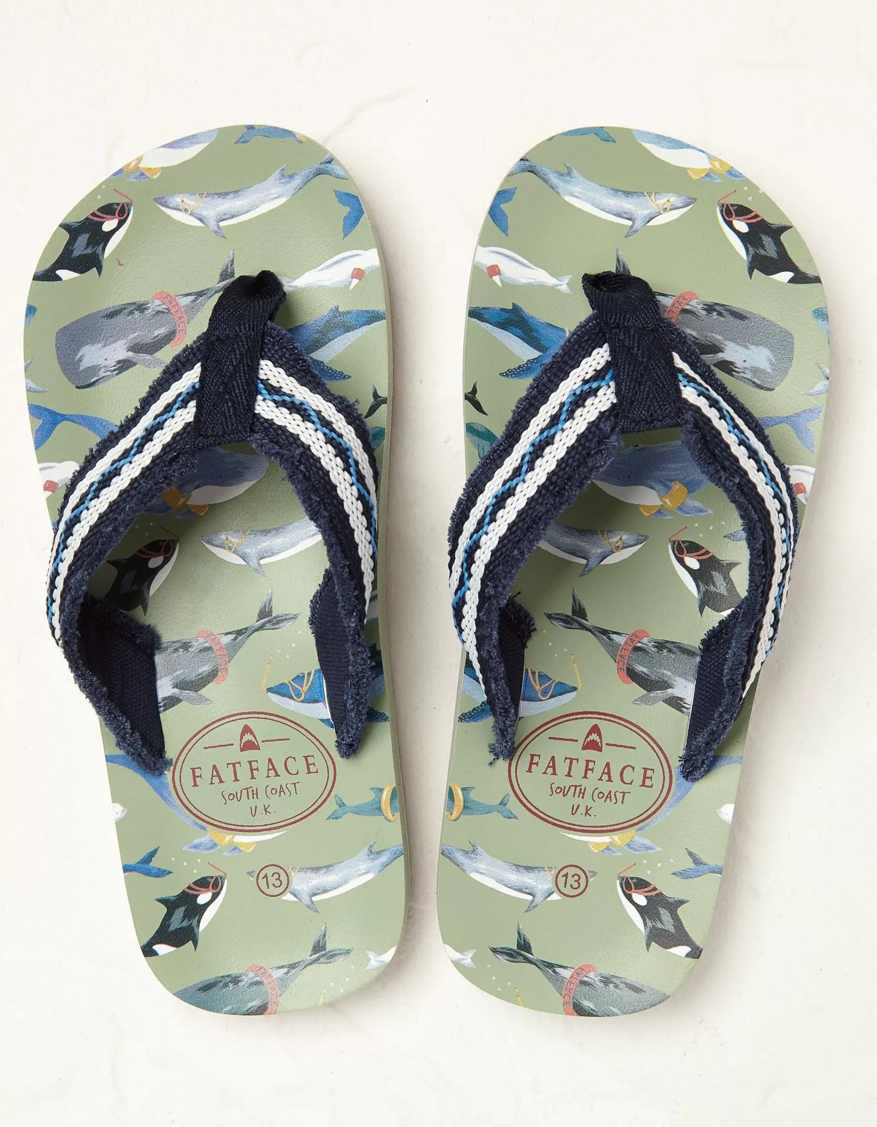 FatFace Kids Whale Flip Flops|Boys View All