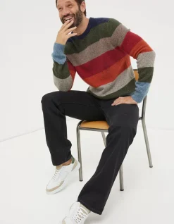 FatFace Lambswool Stripe Crew Jumper|Men View All
