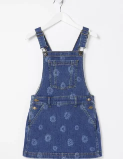 FatFace Laser Print Denim Pinafore Dress|Girls View All