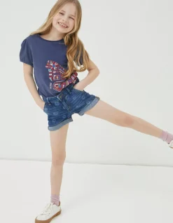 FatFace Laser Print Denim Shorts|Girls View All