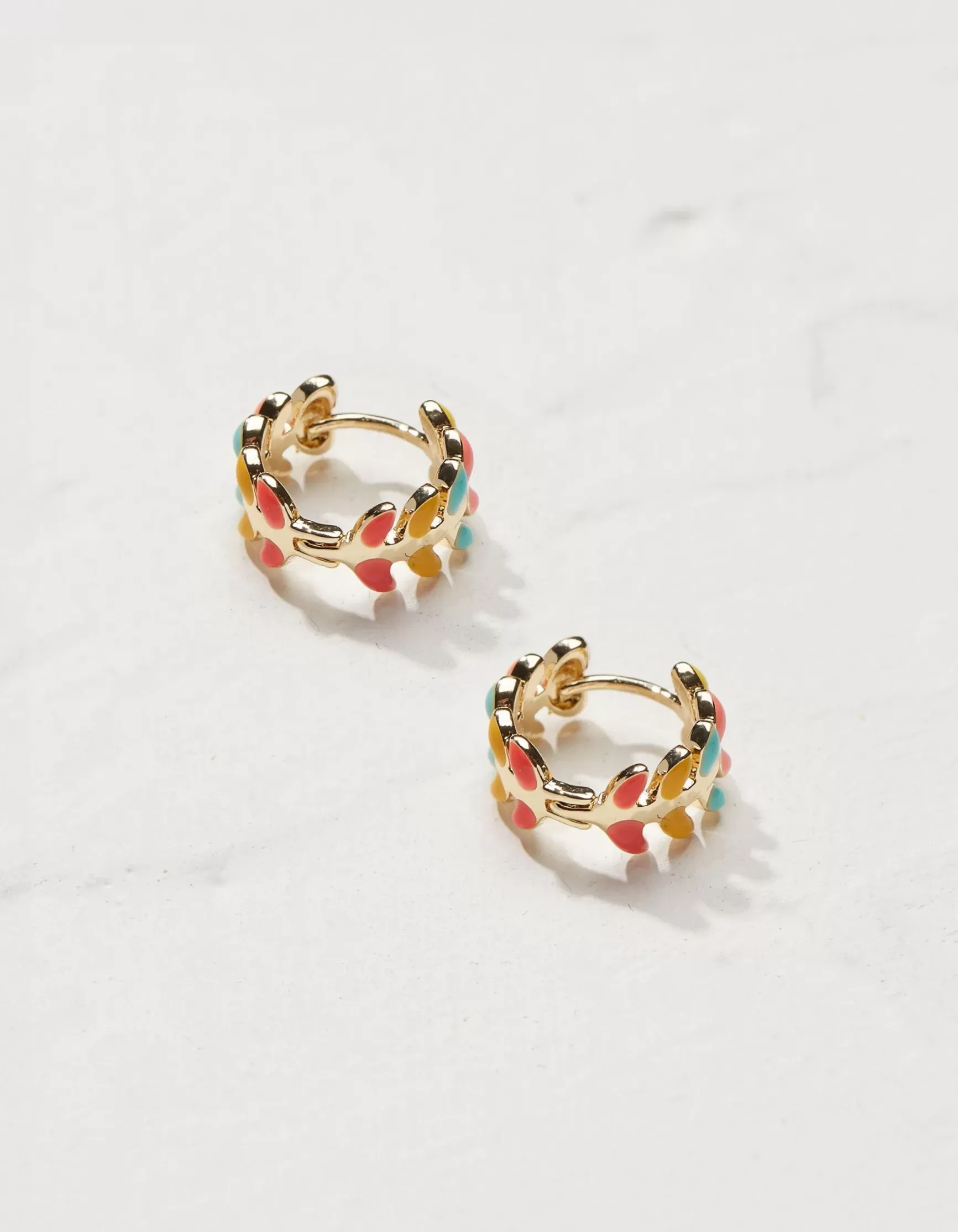 FatFace Leaf Huggy Hoop Earrings|Women View All