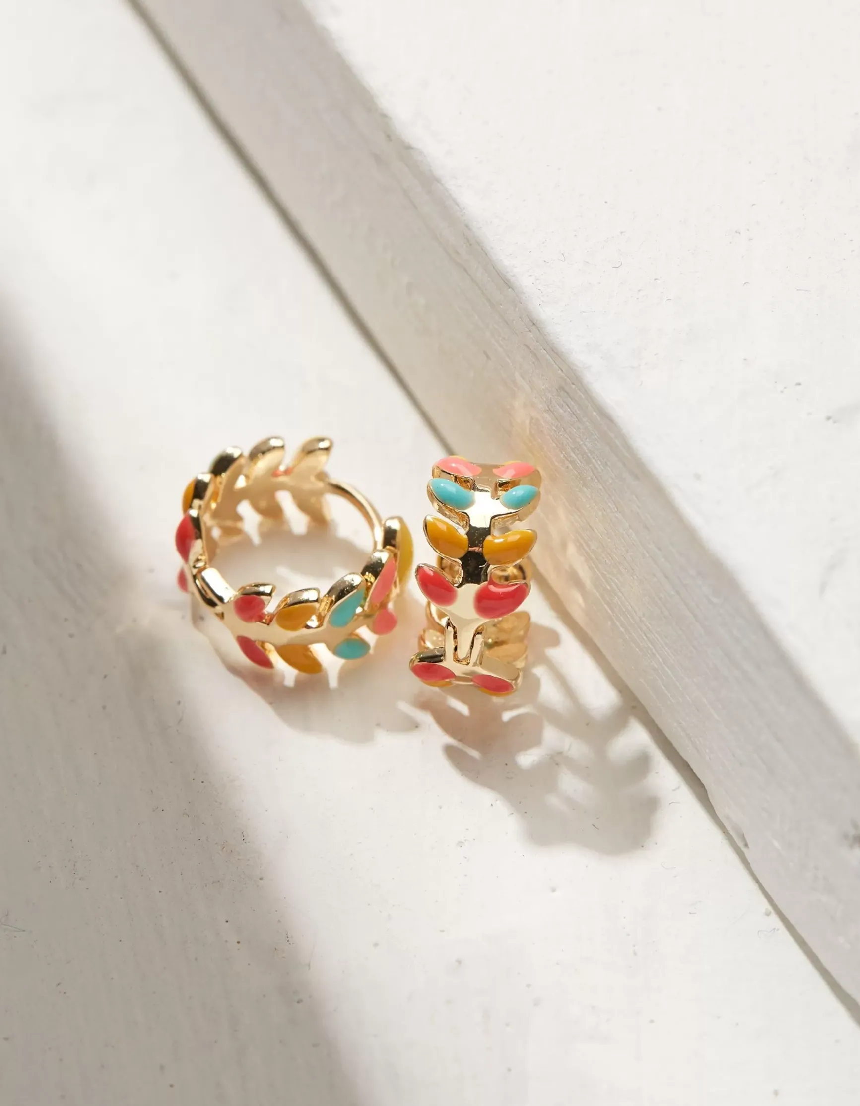 FatFace Leaf Huggy Hoop Earrings|Women View All
