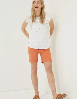 FatFace Leah Embroidered Top|Women Tops & T-Shirts