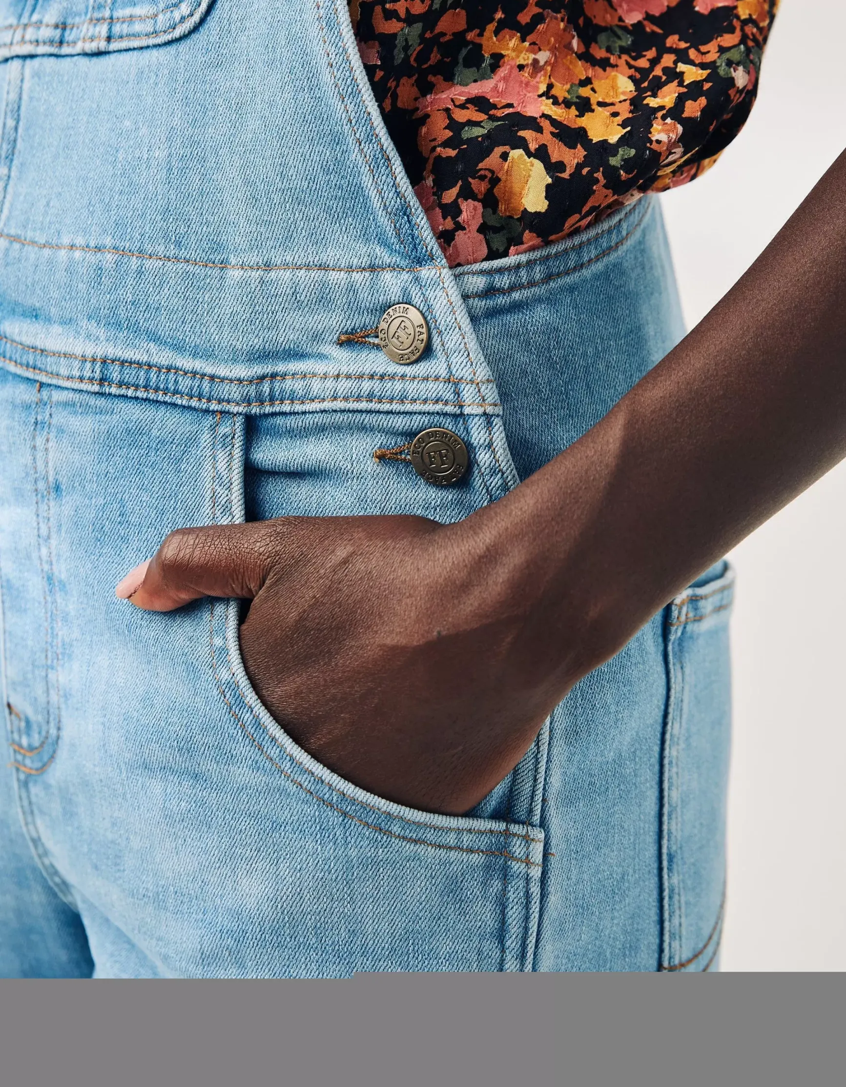 FatFace Lewes Slim Leg Denim Dungarees|Women Jeans & Dungarees