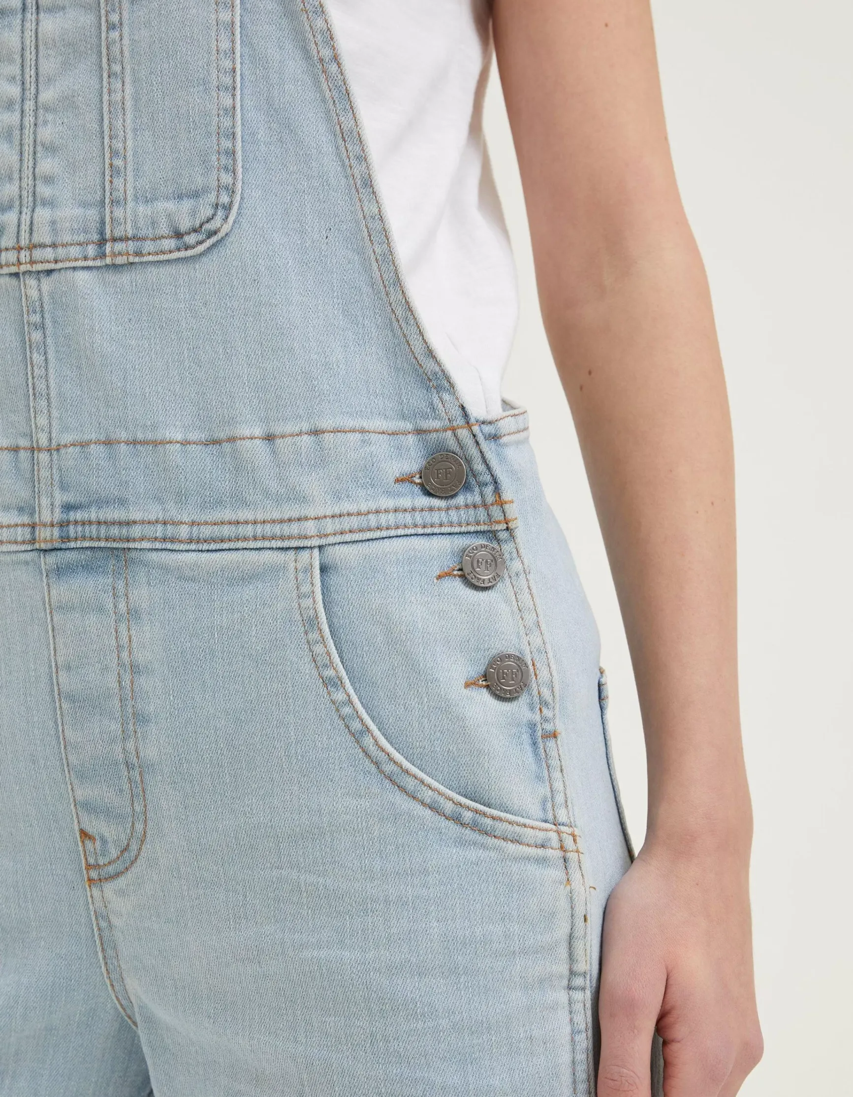 FatFace Lewes Slim Leg Denim Dungarees|Women Jeans & Dungarees
