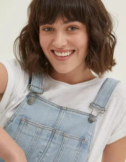 FatFace Lewes Slim Leg Denim Dungarees|Women Jeans & Dungarees