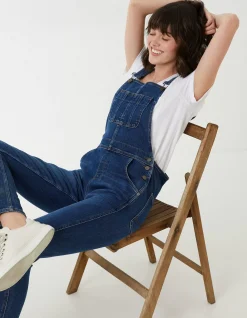 FatFace Lewes Slim Leg Denim Dungarees|Women Jumpsuits & Playsuits