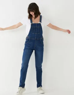 FatFace Lewes Slim Leg Denim Dungarees|Women Jumpsuits & Playsuits