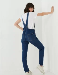 FatFace Lewes Slim Leg Denim Dungarees|Women Jumpsuits & Playsuits