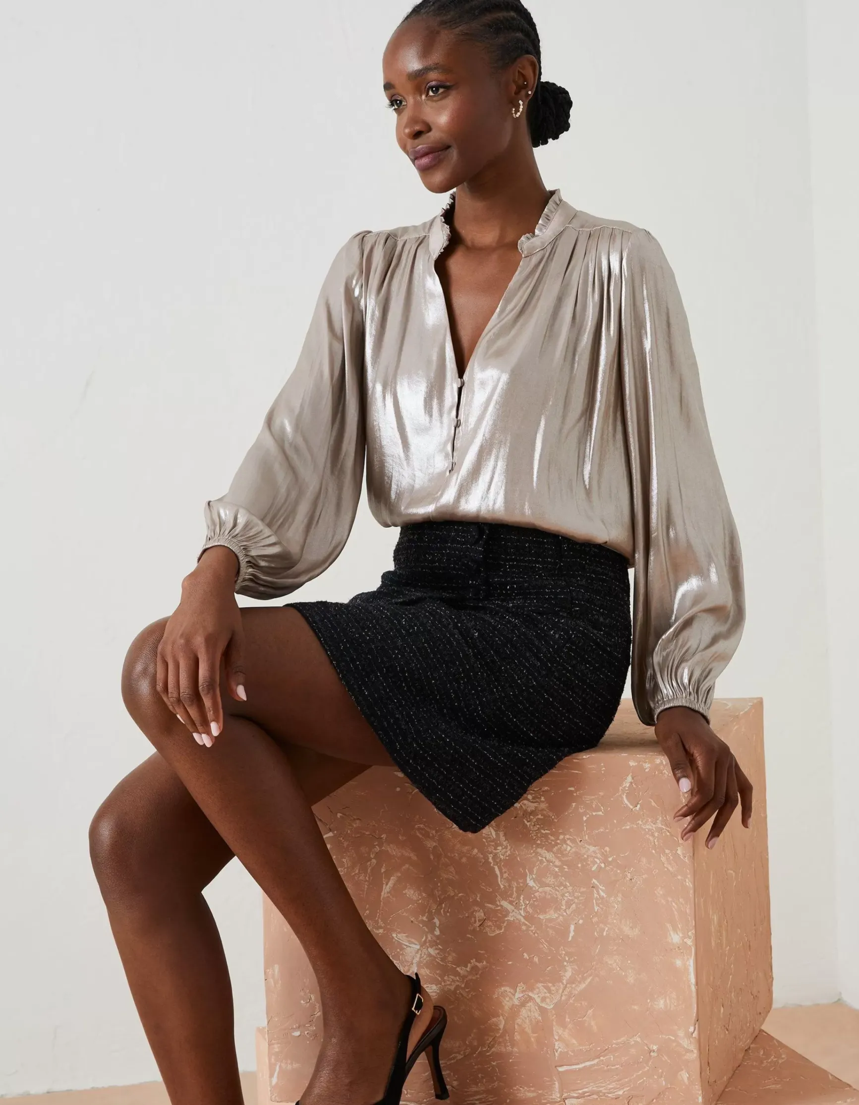 FatFace Lily Metallic Skirt|Women Skirts