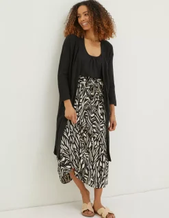 FatFace Lindsay Cotton Linen Longline Cardigan|Women Knitwear