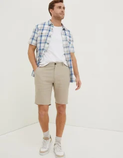 FatFace Linen Flat Front Shorts|Men Shorts