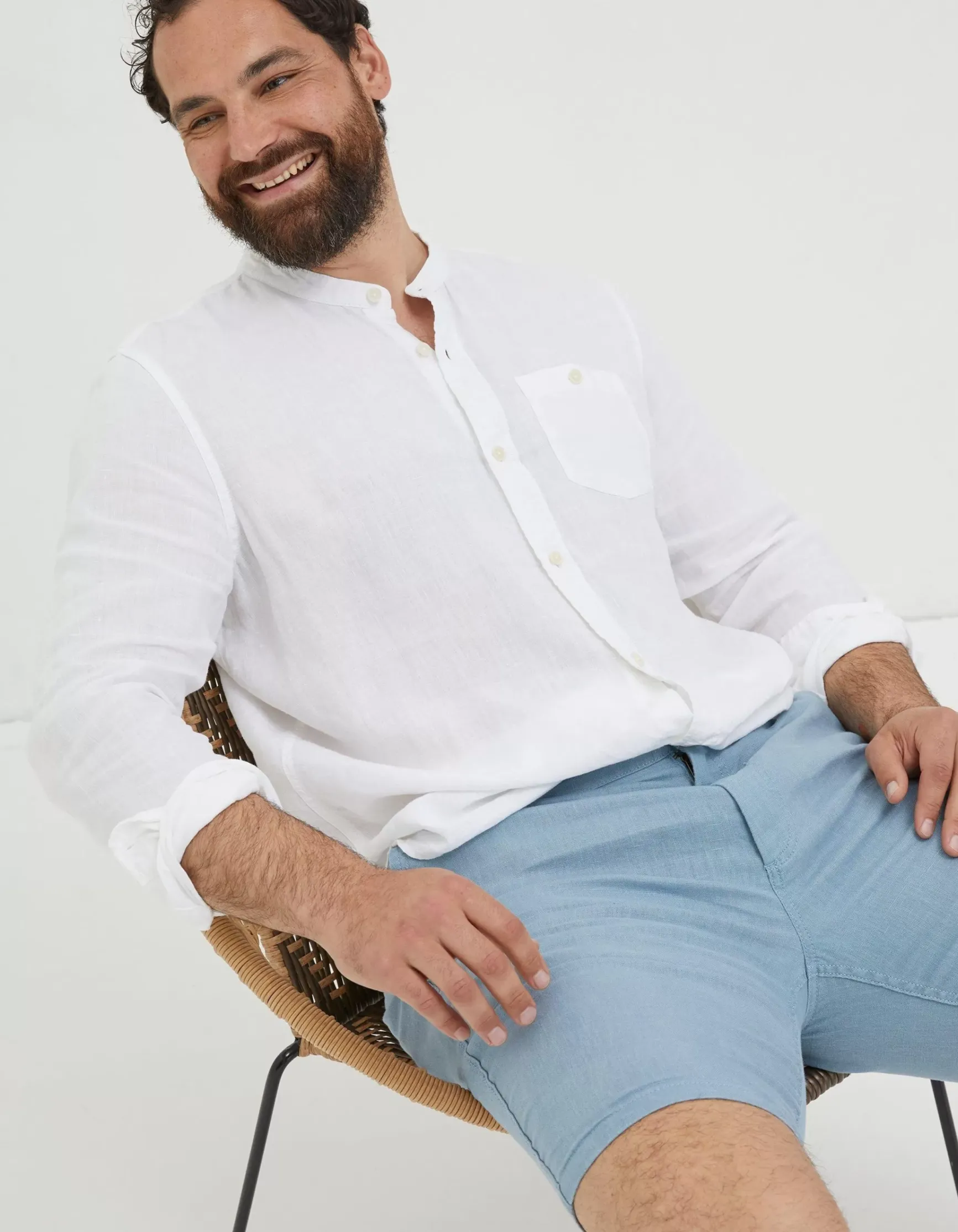 FatFace Linen Flat Front Shorts|Men Shorts