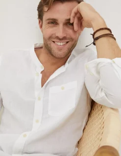 FatFace Linen Grandad Shirt|Men Shirts