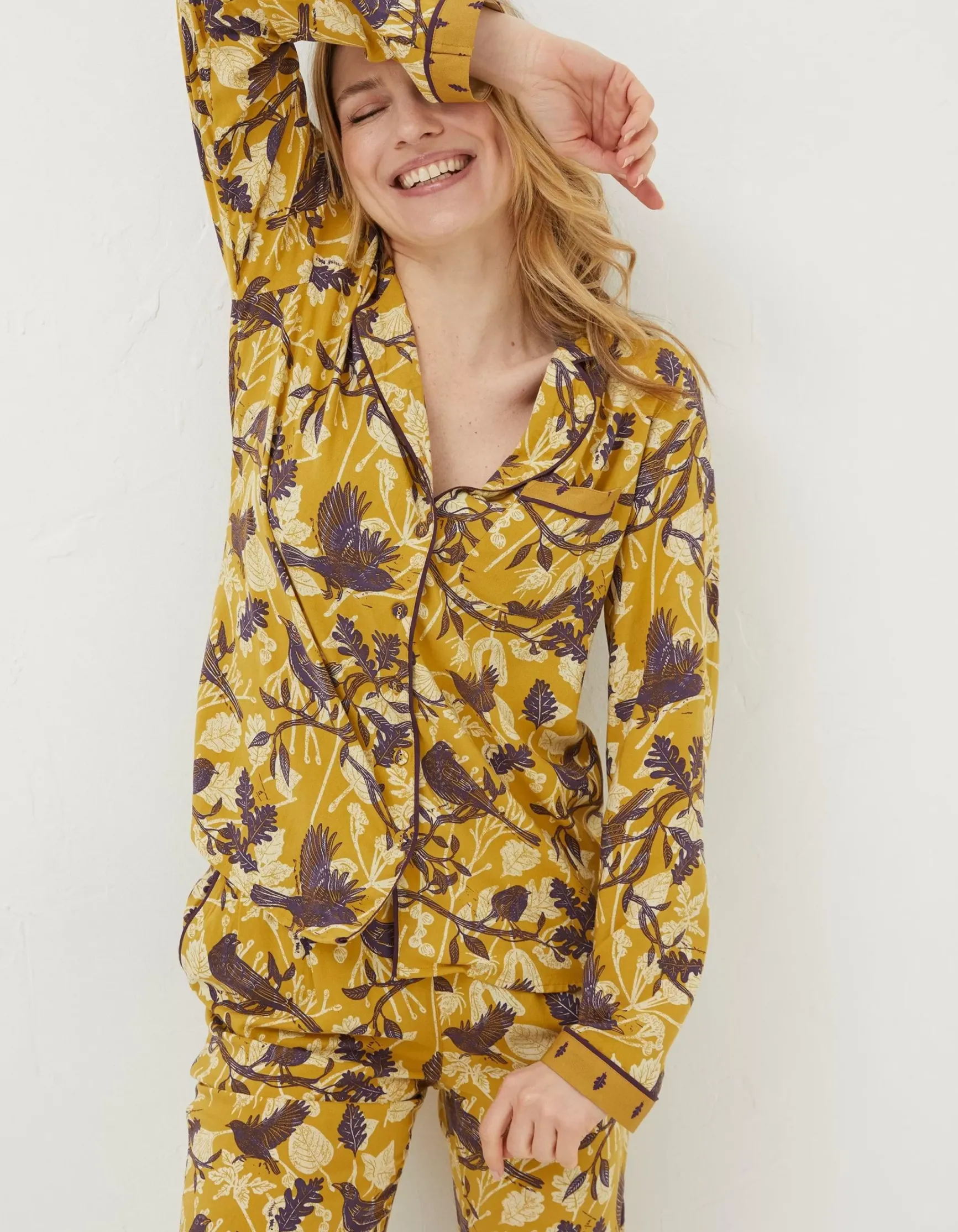 FatFace Lino Birds Pyjama Top|Women Nightwear & Loungewear
