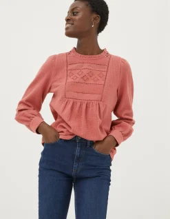 FatFace Liza Broderie Top|Women Tops & T-Shirts