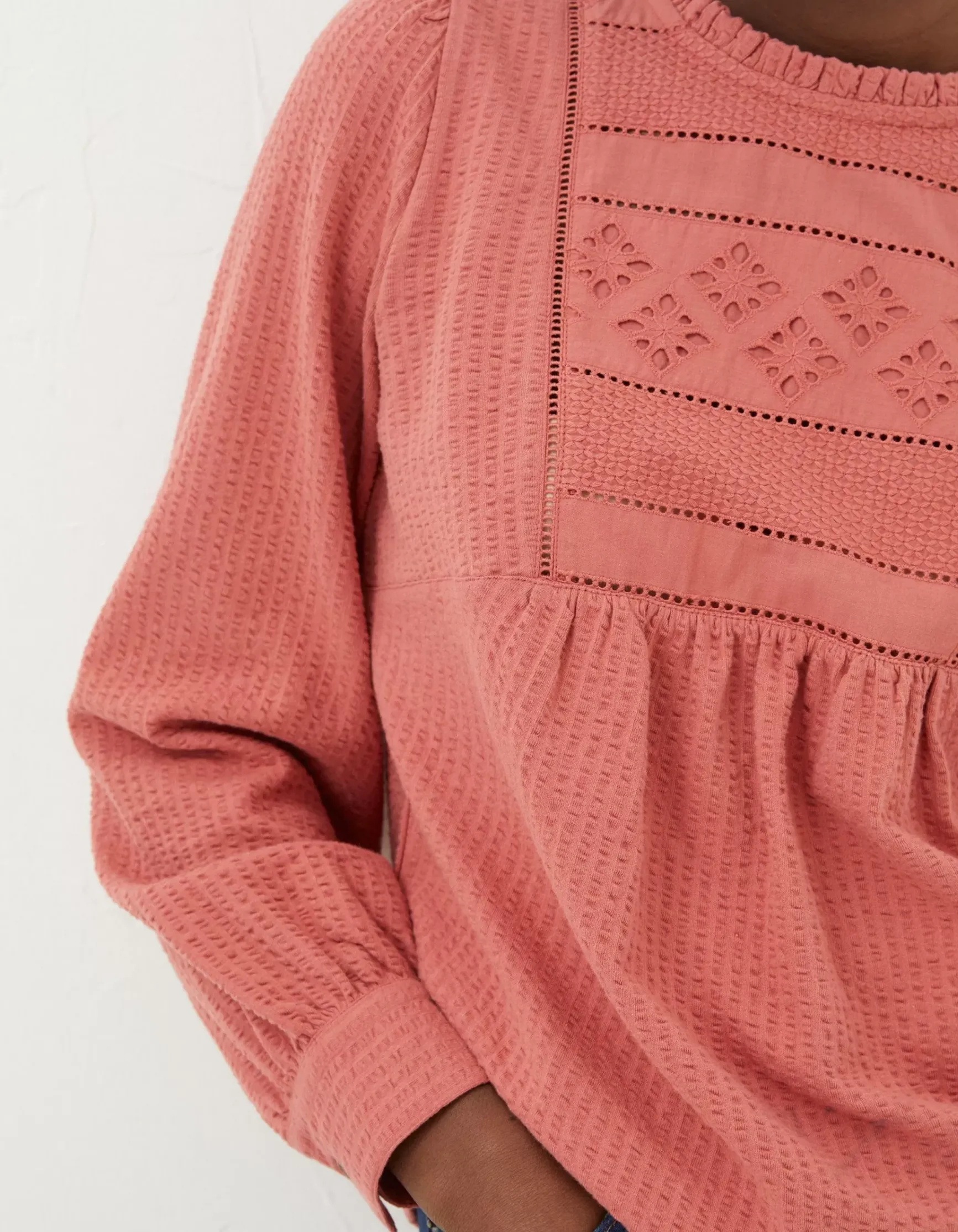 FatFace Liza Broderie Top|Women Tops & T-Shirts