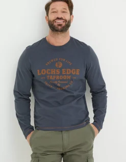 FatFace Lochs Edge Long Sleeve Graphic|Men T-Shirts