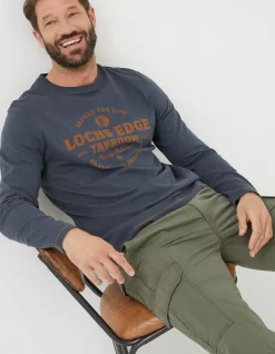 FatFace Lochs Edge Long Sleeve Graphic|Men T-Shirts