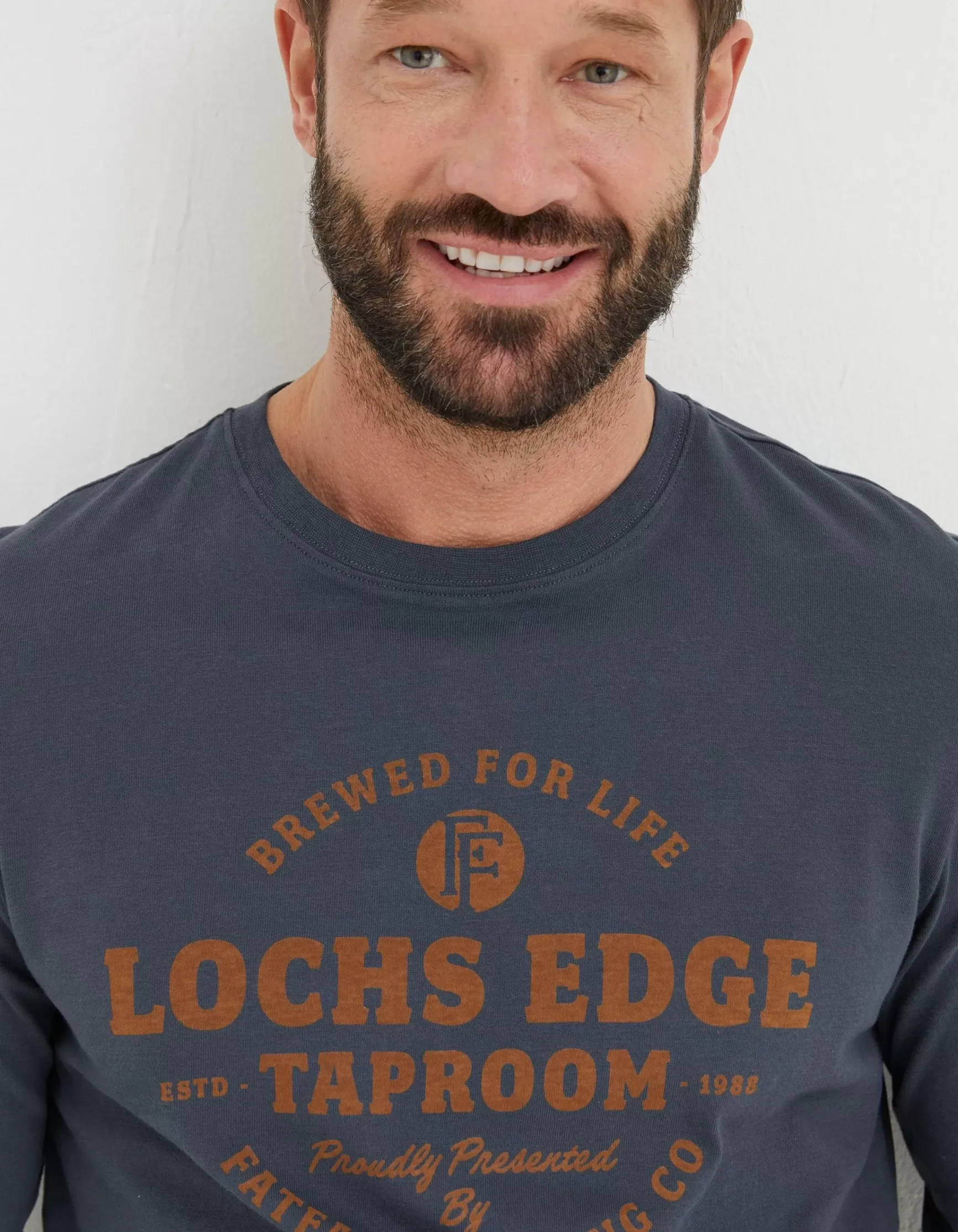 FatFace Lochs Edge Long Sleeve Graphic|Men T-Shirts