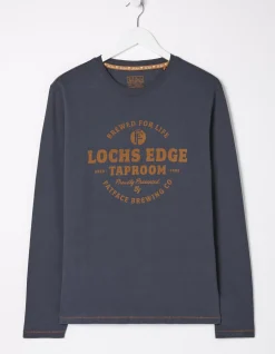 FatFace Lochs Edge Long Sleeve Graphic|Men T-Shirts