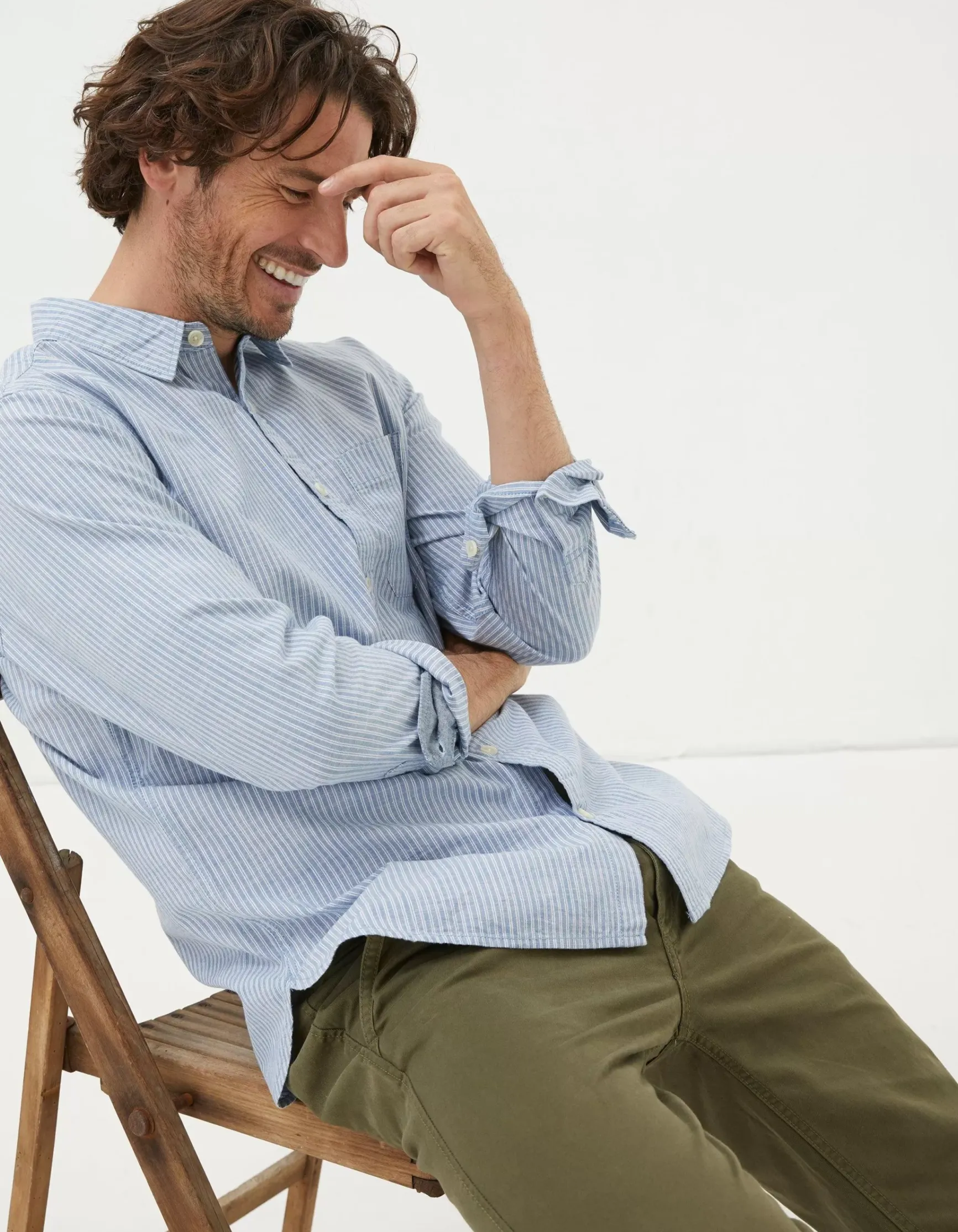 FatFace Long Sleeve Gore Stripe Shirt|Men Shirts