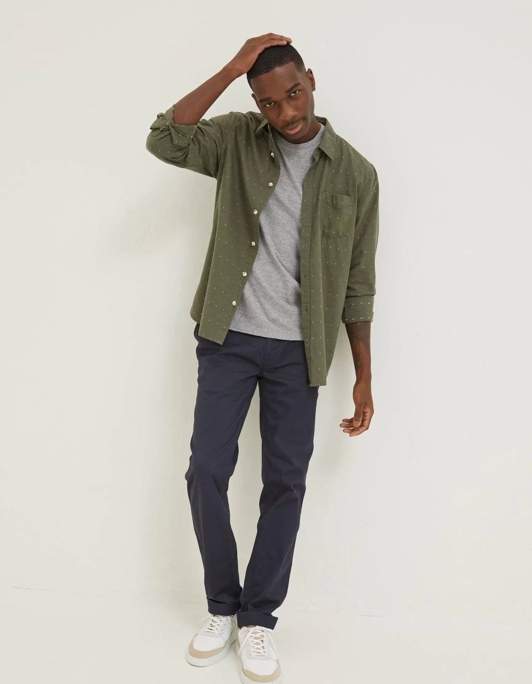 FatFace Long Sleeve Kaber Dobby Shirt|Men Shirts