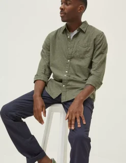 FatFace Long Sleeve Kaber Dobby Shirt|Men Shirts
