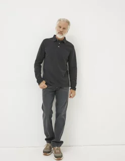 FatFace Long Sleeve Organic Cotton Pique Polo|Men View All