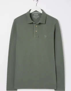 FatFace Long Sleeve Organic Cotton Pique Polo|Men View All